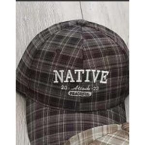 Retro Plaid Baseball Cap - Coffee