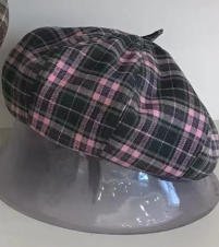 Boina a cuadros - Rosa