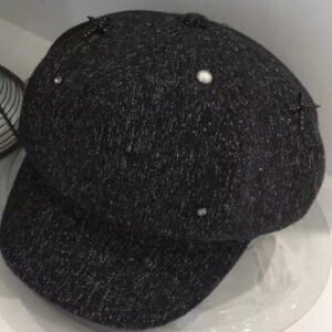 Sombrero Gatsby de diamante de mariposa cosido a mano - Negro