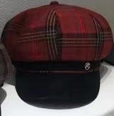 Sombrero Gatsby de bloques de color con visera a cuadros