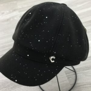 Sombrero Gatsby con logo C de sequines - Negro