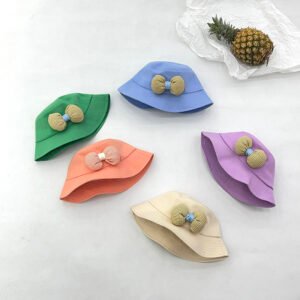 Sombrero de pescador para niños con lazo - Naranja