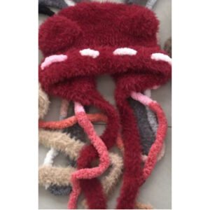 Sombrero tejido de corbata - Rojo vino