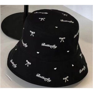 Sombrero de pescador de arco de doble cara - Negro
