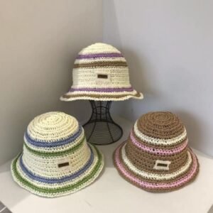 Sombrero de de papel rayado - Rosa