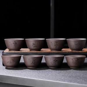 Incienso Negro Arcilla Violeta Tallado Flor de Té
