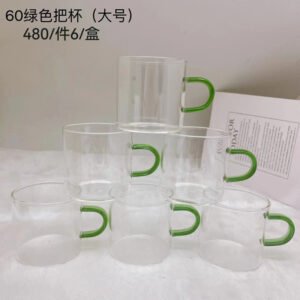 60 tazas de té con asas verdes