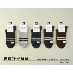 Calcetines básicos de algodón de media pantorrilla para hombre-11
