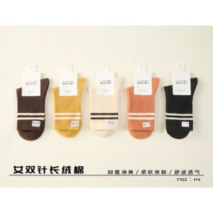 Calcetines básicos de media pantorrilla para mujer-5