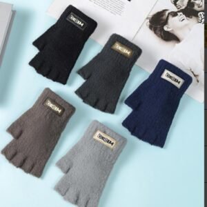B-6172 Guantes de medio Dedo con Etiqueta para Hombre
