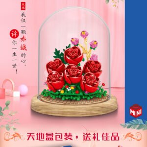 Bloques de partículas de flor eterna rosa