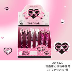 Tinta Rosa Sweetheart Push-Up Bolígrafo Neutro Negro 0.5-5520
