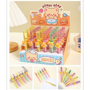 Cream Bear Creativo que Fluye Arena Push Pull Borrador-BD-9222