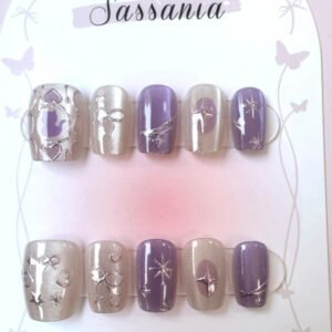 Uñas cortas estilo barroco 24pcs MY-48