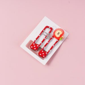 Clip de cabello de manzana y arco 2pcs