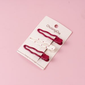 Peinilla de pelo rojo en forma de lágrima ondulada de 6 cm - 3 piezas