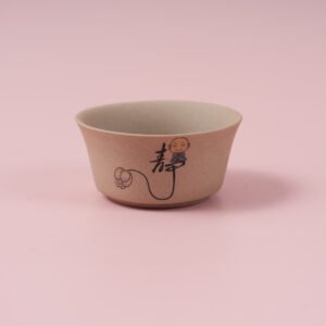 Taza de té de barro grueso de boca ancha - Diseño de monje