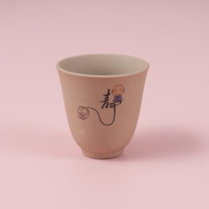 Taza de té de cerámica rugosa – Diseño de monje