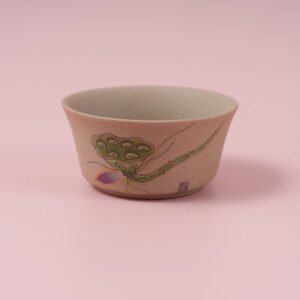 Taza de té de boca ancha de cerámica rugosa - Diseño de patrón