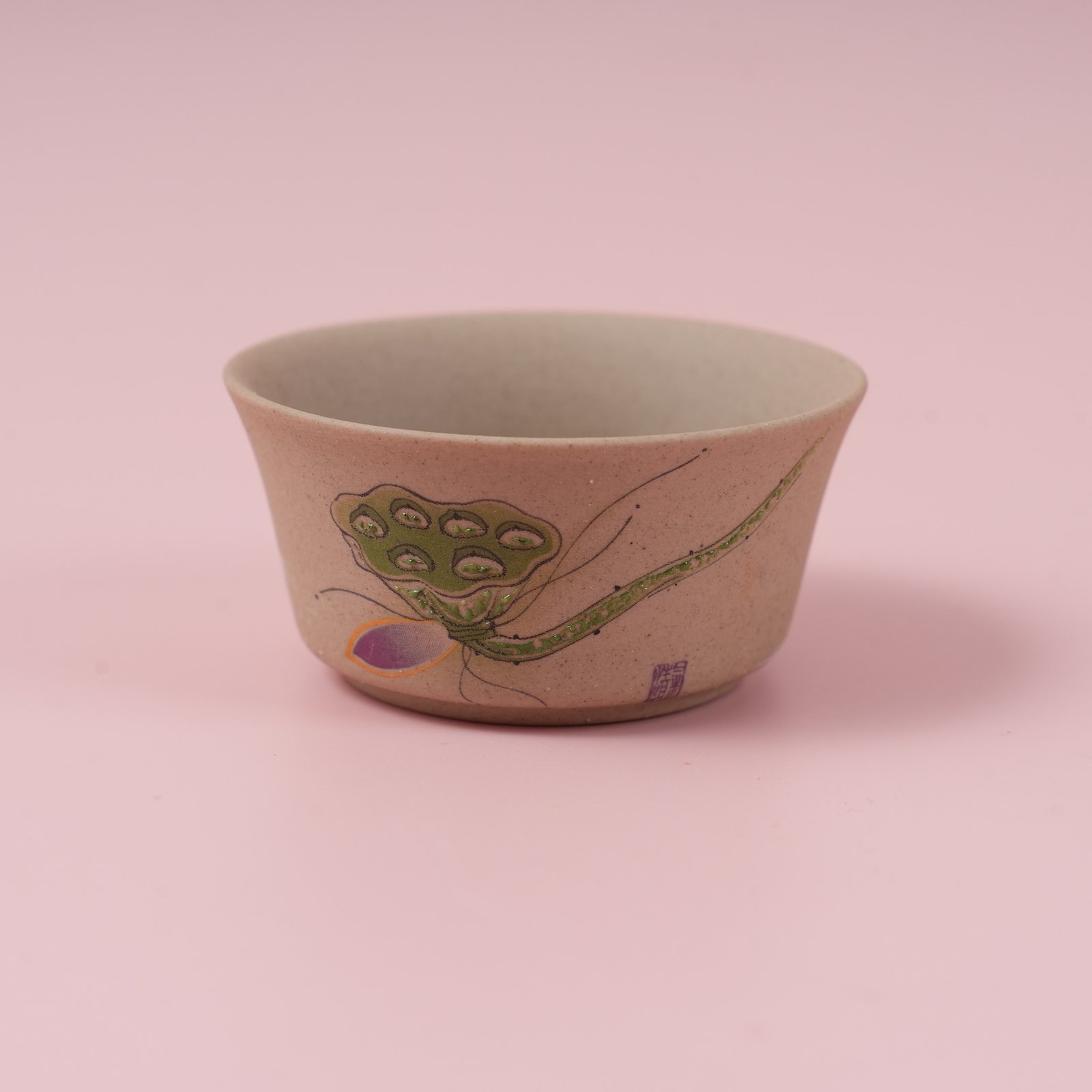 Taza de té de boca ancha de cerámica rugosa - Diseño de patrón