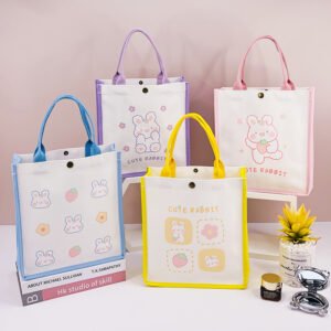 Bolsa cuadrada de lona - Serie Strawberry Bunny