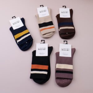 Calcetines de algodón de media pantorrilla para hombre de color liso - 3
