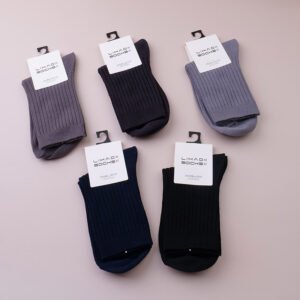 Calcetines de algodón a media pantorrilla para hombre a rayas - 2