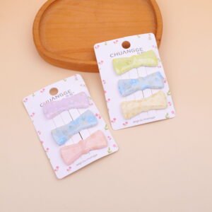 Funda de cuero con lazo de flor pequeña BB clip3pcs