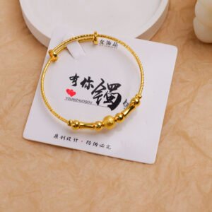Pulsera de Abalorios Mate Dorado - 14