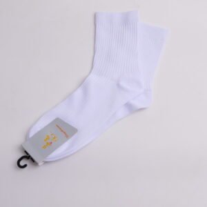 Calcetines blancos con doble aguja para hombre - Un par