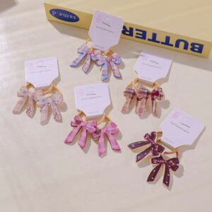 Laços de Cabelo com Nó de Arco Quadriculado 2pcs