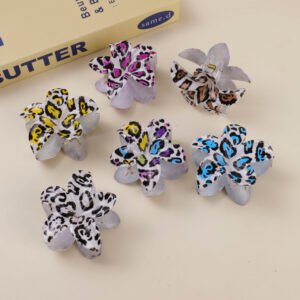 Garra De Pelo De Plumeria Con Estampado De Leopardo 8cm-4