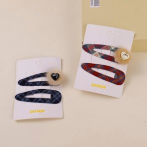 Alfabeto corazón clip de pelo de tela 2pcs