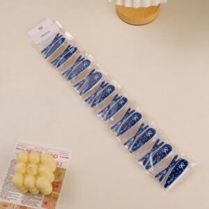Clip de cabello para niños de punto de moño azul 2pcs