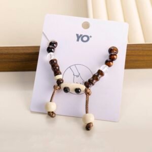 Pulsera de madera de piedra de ojo de tigre unisex