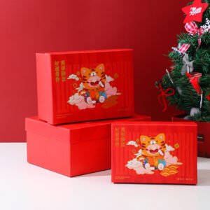 Buena suerte, sé siempre con tú, pequeño tigre lindo, caja de regalo rectangular grande