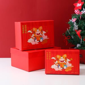 Buena suerte, sé siempre con tú, pequeño tigre lindo, caja de regalo rectangular mediana