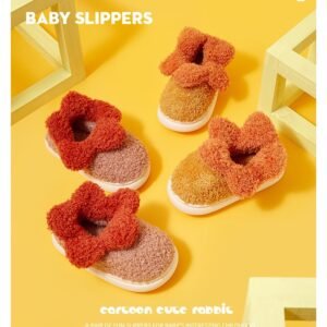 Zapatillas de algodón para niños con flor de estrella - naranja 200