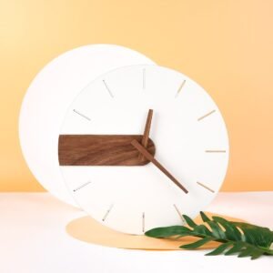 Reloj de pared redondo de 12 pulgadas simple - blanco