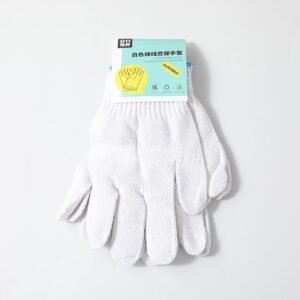 Guantes de trabajo de hilo de algodón blanco 2pcs-8802
