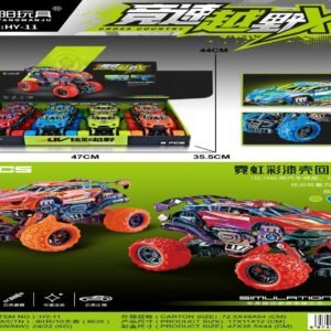 Neon Painted Shell Double Pull-Back Climbing Racing Car (4 Colors Mixed)