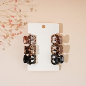 Pinzas de pelo miniatura con estampado de leopardo 6pcs