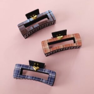 Heart Square Hair Claw 13cm