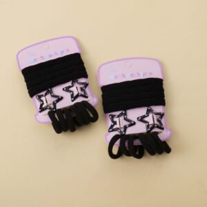 Black Star Hair Clip Hair Tie 12pcs