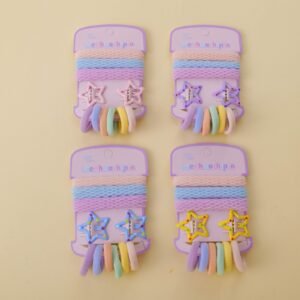 Colorful Star Hair Clip Hair Tie 12pcs